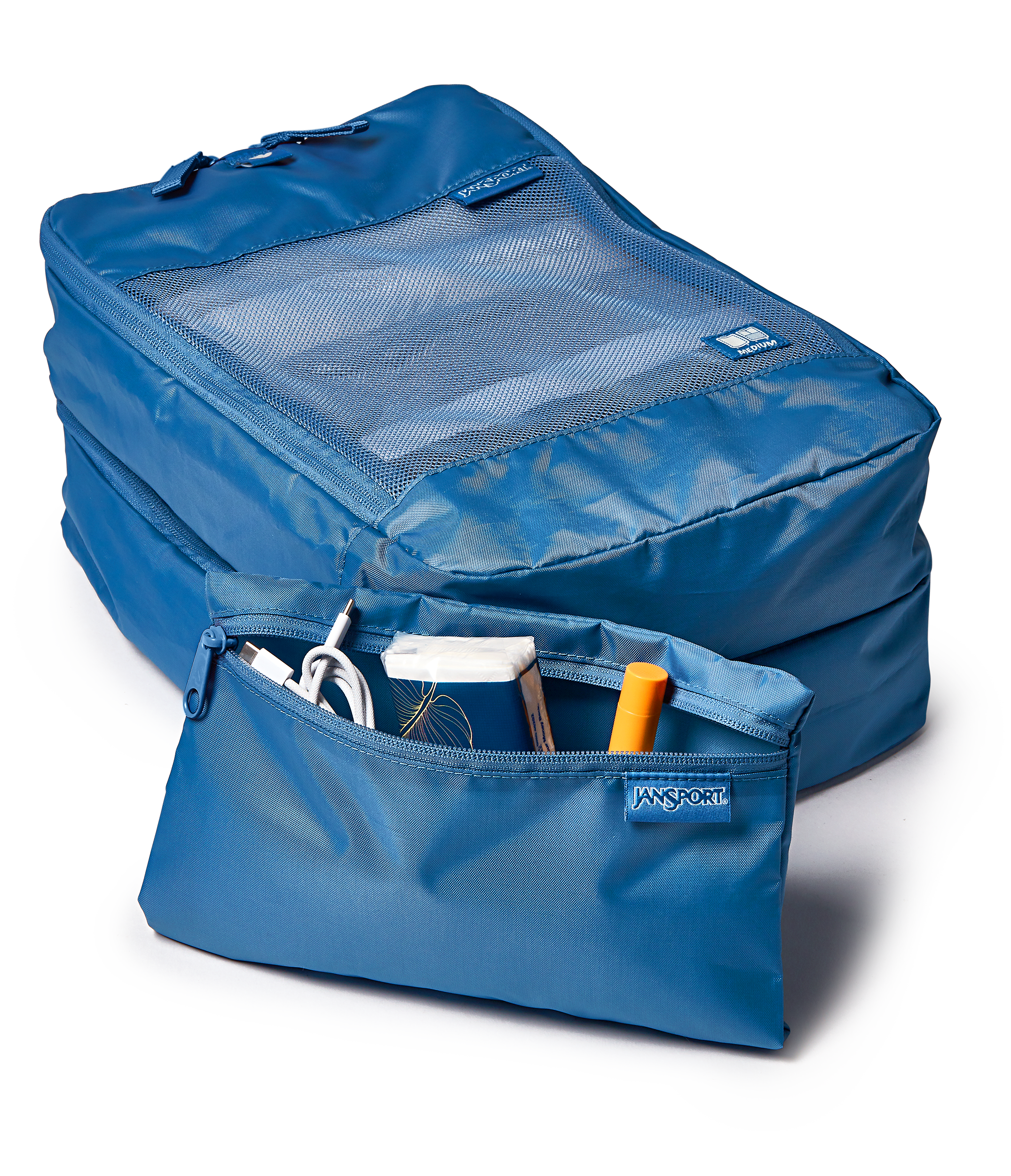 22" Carry On Luggage Packing Cubes Elemental Blue Set - Image 7